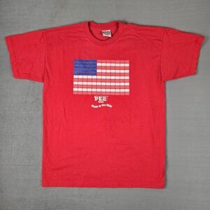 Vintage Pez Candy Shirt‎ Adult XL Red Made In USA American Flag PEZ Bayside